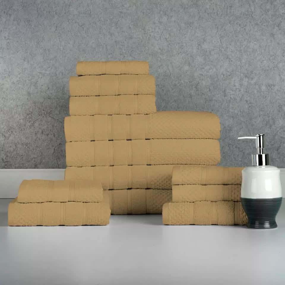 12-Piece: Bibb Home Egyptian Cotton Towel Set - A-1 Thread Vault