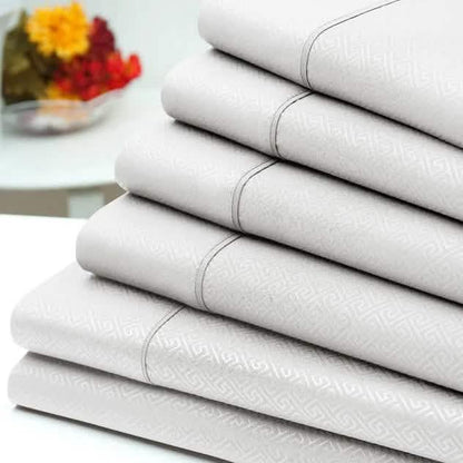 6-Piece: US Army Embossed Greek Key Sheet Set - A-1 Thread Vault