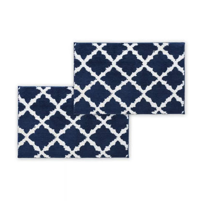 Bibb Home 1-2 Pack Trellis Micro Shag Bath Rugs 17" X 24" - A-1 Thread Vault