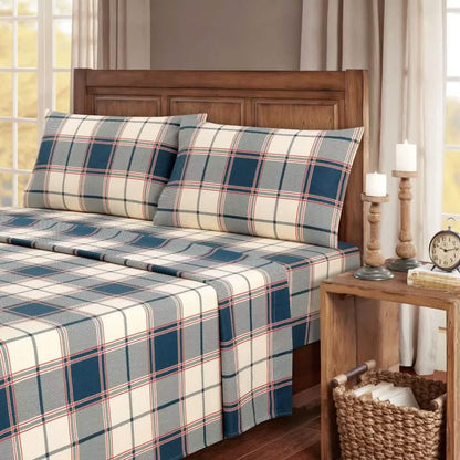4-Piece: Kathy Ireland 100% Turkish Cotton Flannel Sheet Set - A-1 Thread Vault