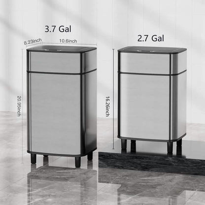 Automatic Stainless Steel Sensor Trash Can – Hands-free Quiet Close & Odor-Control System - A-1 Thread Vault