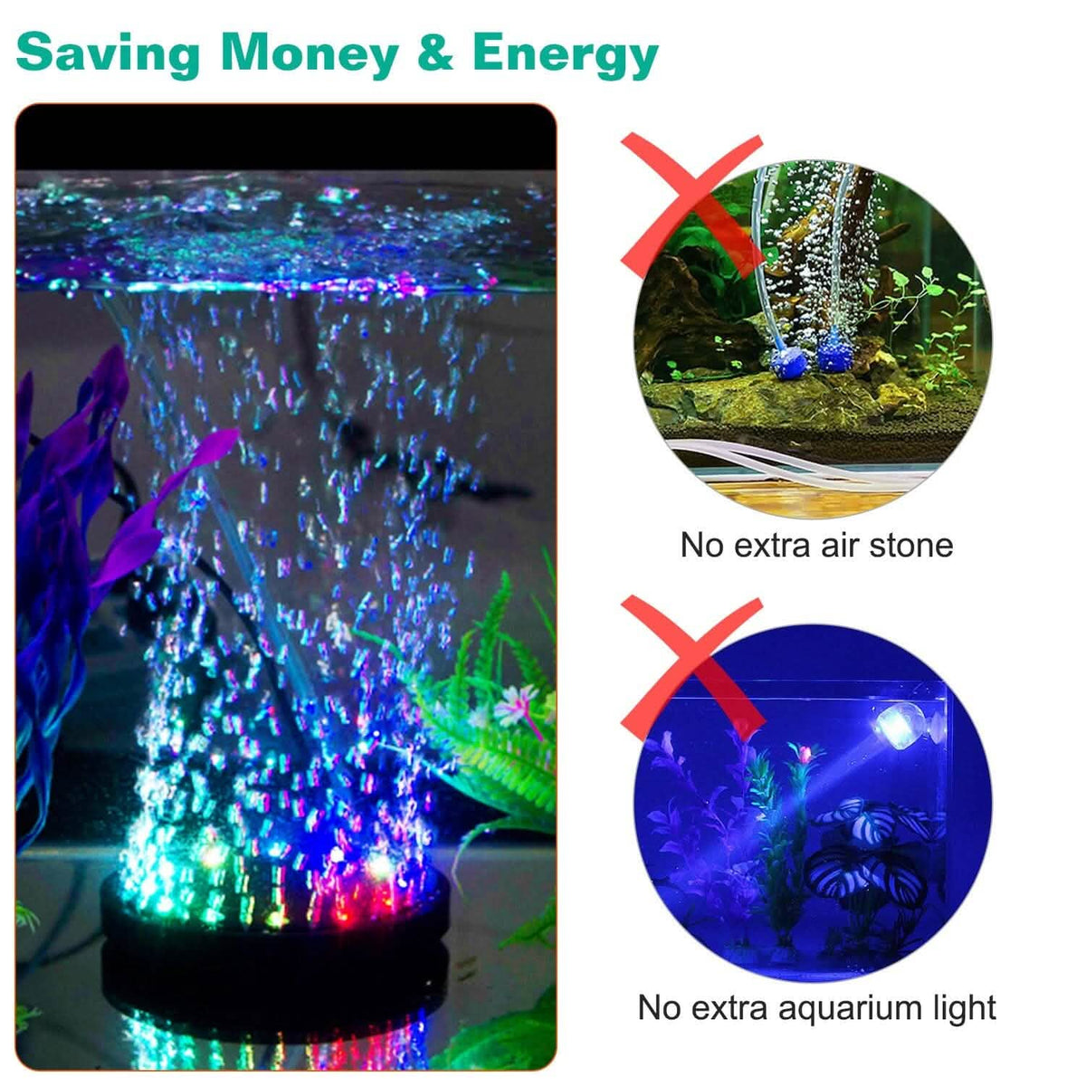 4in Multi-Colored LED Aquarium Air Bubble Lamp - A-1 Thread Vault