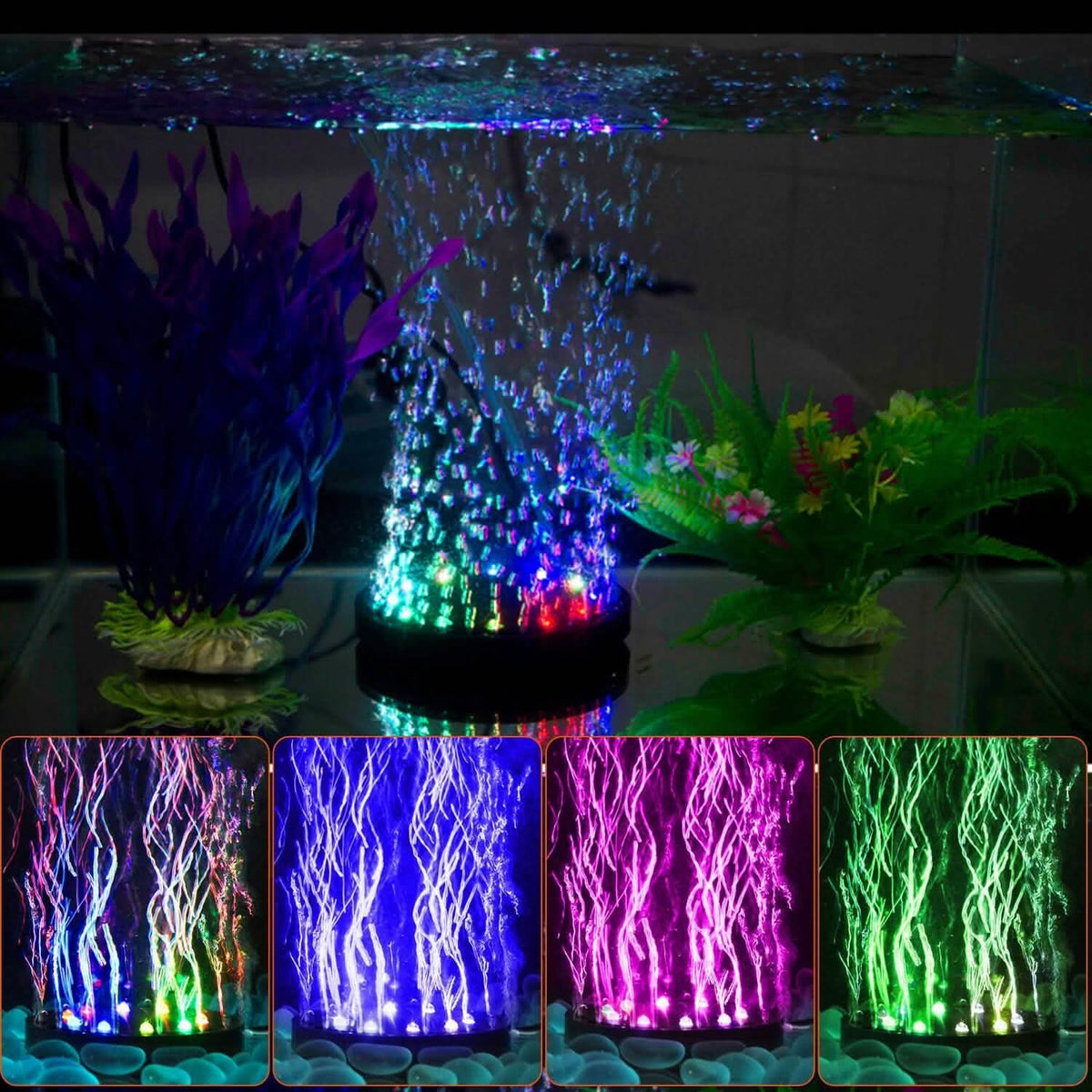 4in Multi-Colored LED Aquarium Air Bubble Lamp - A-1 Thread Vault
