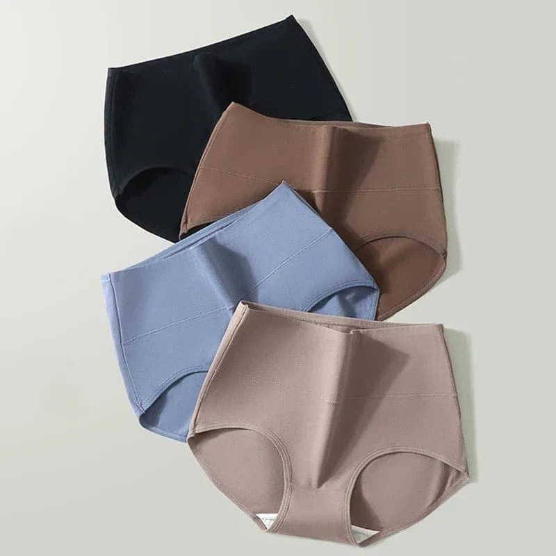 4PCS High Waist Women's Panties Body Shaper Underwear Breathable Cotton Underpants Plus Size M-5XL Panty Slimming Female Briefs - A-1 Thread Vault