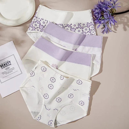 4PCS High Waist Women's Panties Body Shaper Underwear Breathable Cotton Underpants Plus Size M-5XL Panty Slimming Female Briefs - A-1 Thread Vault