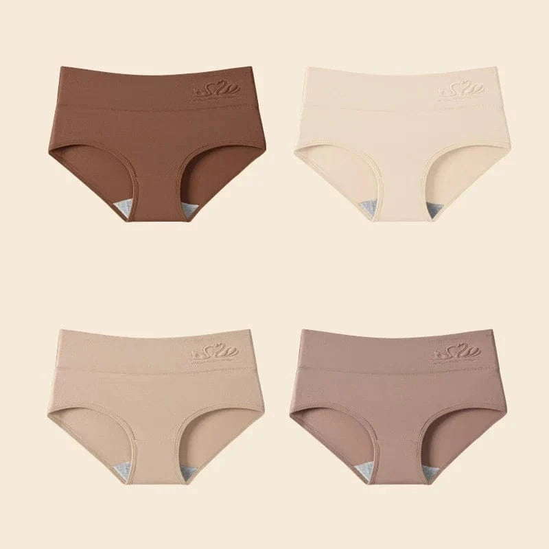 4PCS High Waist Women's Panties Body Shaper Underwear Breathable Cotton Underpants Plus Size M-5XL Panty Slimming Female Briefs - A-1 Thread Vault