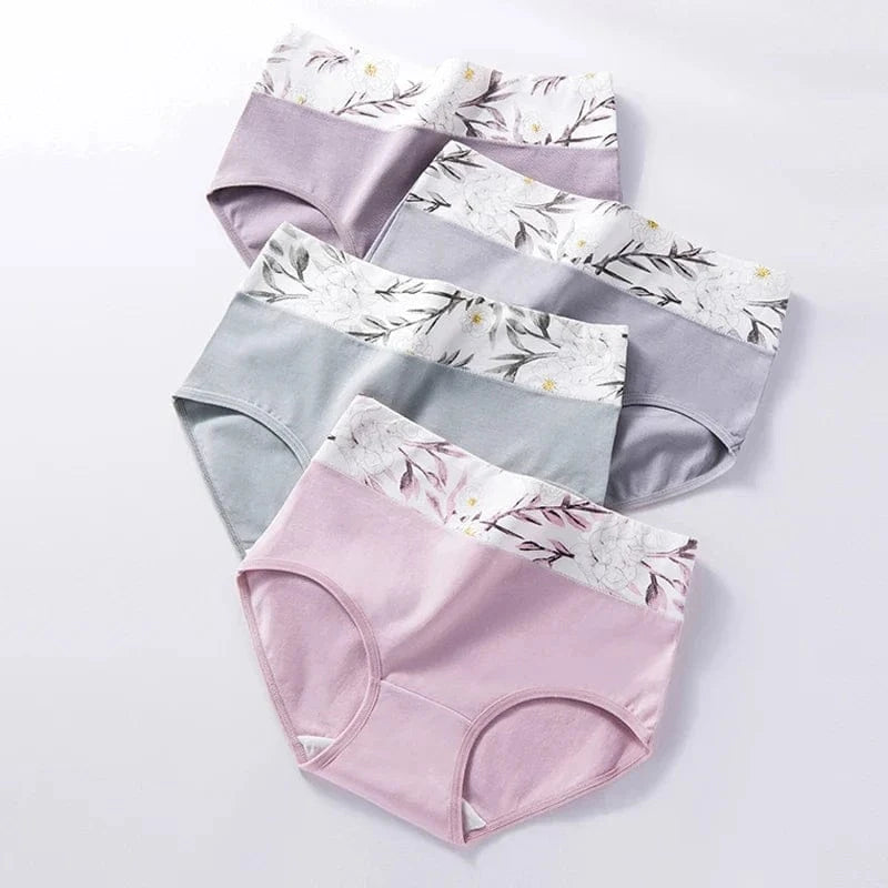 4PCS High Waist Women's Panties Body Shaper Underwear Breathable Cotton Underpants Plus Size M-5XL Panty Slimming Female Briefs - A-1 Thread Vault