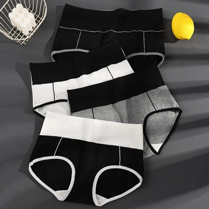 4PCS High Waist Women's Panties Body Shaper Underwear Breathable Cotton Underpants Plus Size M-5XL Panty Slimming Female Briefs - A-1 Thread Vault