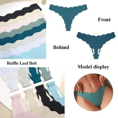 4pcs Seamless Knitting Underwear Women Ultra-Soft Panties Sexy Breathable Solid Thongs Female Low Waist Stretchy G-String T-Back - A-1 Thread Vault