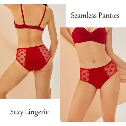 4Pcs/Set Absorption Leakproof Menstrual Period Briefs Seamless Lace Polka Dot Breathable Physiological Underwear Female Lingerie - A-1 Thread Vault