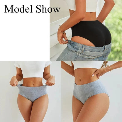 4Pcs/Set Comfort Cotton Panties Women High Waist Briefs Seamless Underwear Breathable Underpants Plus Size Panty S-2XL Intimates - A-1 Thread Vault
