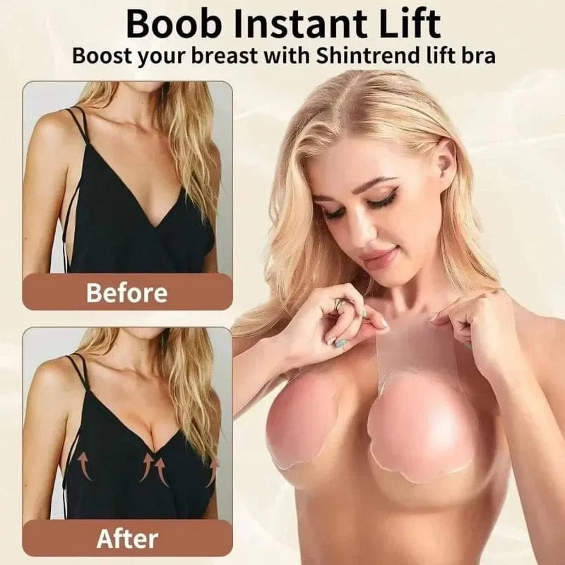 4PCS Women Lift Up Invisible Reusable Self Adhesive Silicone Breast Lift Tape Nipple Cover Chest Paste Push Up Party Dress Bras - A-1 Thread Vault