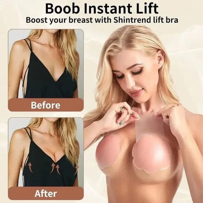 4PCS Women Lift Up Invisible Reusable Self Adhesive Silicone Breast Lift Tape Nipple Cover Chest Paste Push Up Party Dress Bras - A-1 Thread Vault
