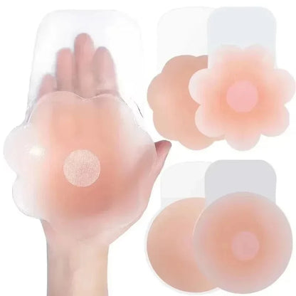 4PCS Women Lift Up Invisible Reusable Self Adhesive Silicone Breast Lift Tape Nipple Cover Chest Paste Push Up Party Dress Bras - A-1 Thread Vault
