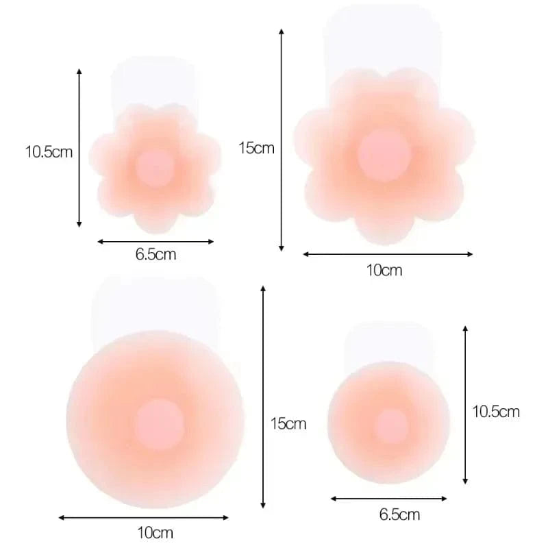 4PCS Women Lift Up Invisible Reusable Self Adhesive Silicone Breast Lift Tape Nipple Cover Chest Paste Push Up Party Dress Bras - A-1 Thread Vault