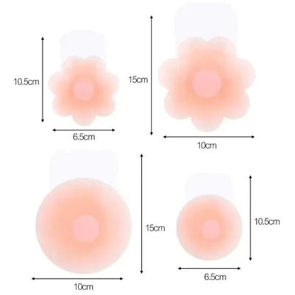 4PCS Women Lift Up Invisible Reusable Self Adhesive Silicone Breast Lift Tape Nipple Cover Chest Paste Push Up Party Dress Bras - A-1 Thread Vault