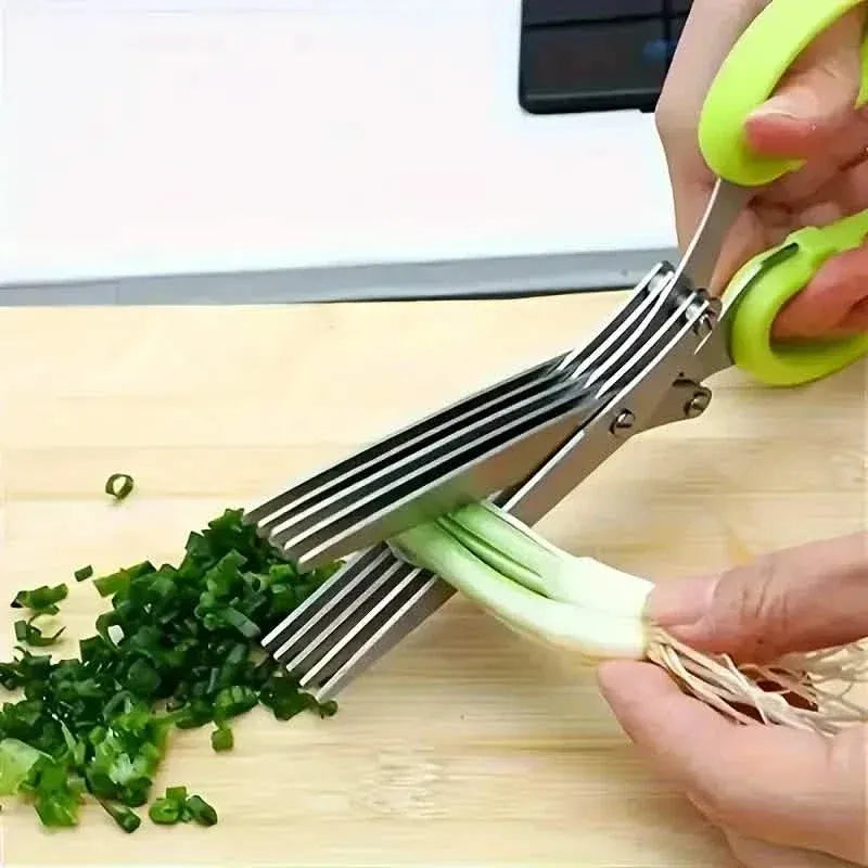 5-Blade Stainless Steel Herb Scissors Set - Versatile Kitchen Shears - A-1 Thread Vault