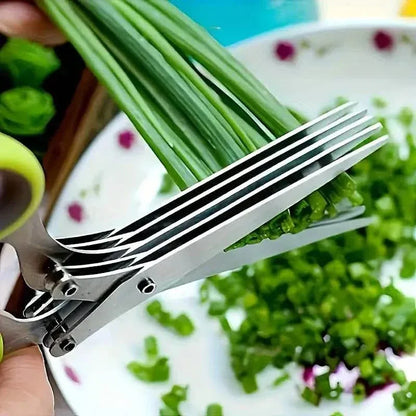 5-Blade Stainless Steel Herb Scissors Set - Versatile Kitchen Shears - A-1 Thread Vault