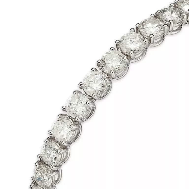 5 Cts Lab-Grown Round Brilliant Cut Diamonds Tennis Bracelet in 14K White Gold - A-1 Thread Vault