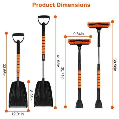 5-in-1 Detachable 180° Adjustable Ice Scraper Snow Shovel - A-1 Thread Vault