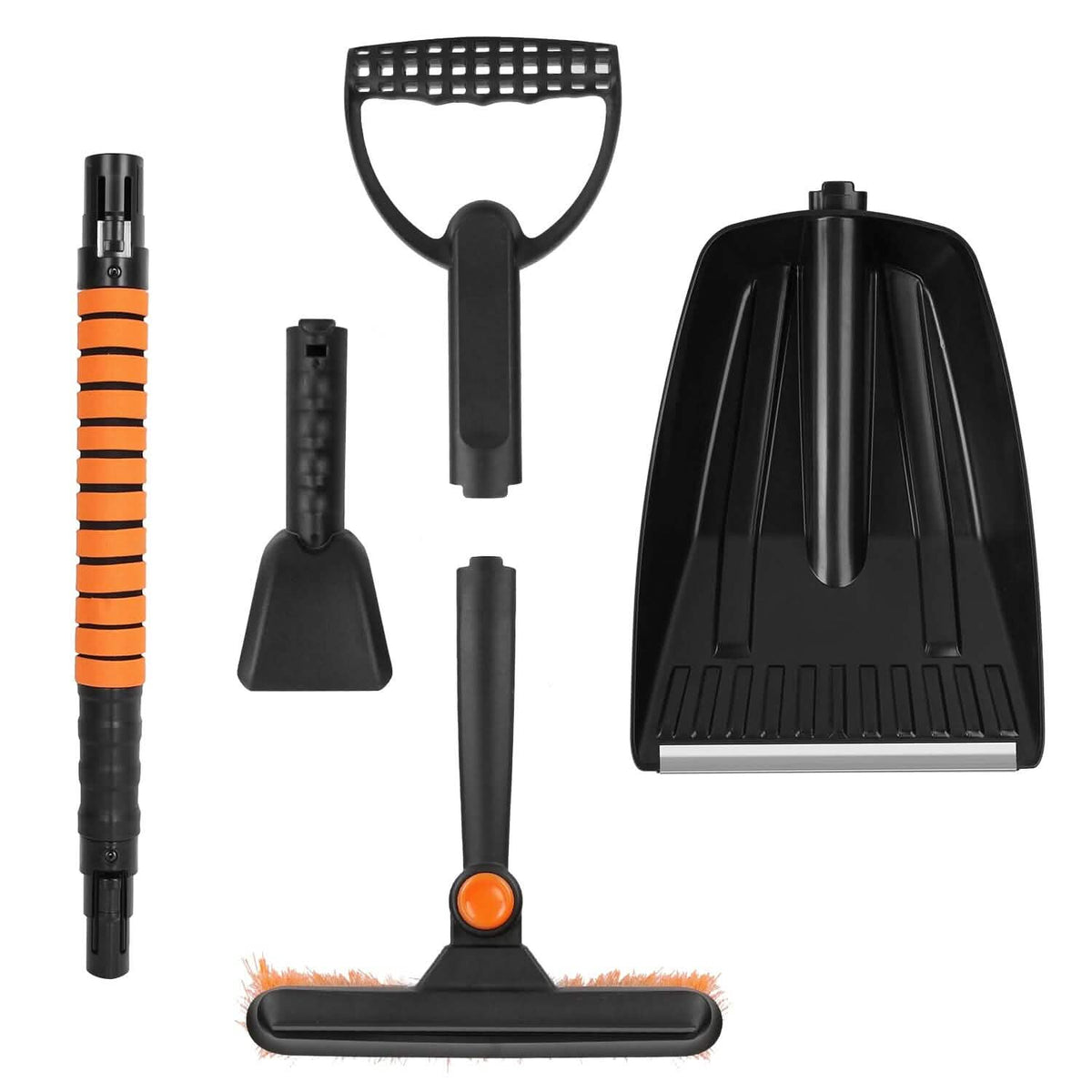 5-in-1 Detachable 180° Adjustable Ice Scraper Snow Shovel - A-1 Thread Vault