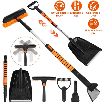 5-in-1 Detachable 180° Adjustable Ice Scraper Snow Shovel - A-1 Thread Vault