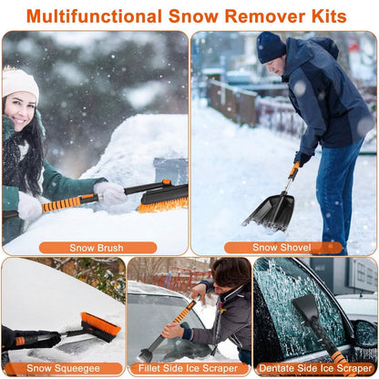 5-in-1 Detachable 180° Adjustable Ice Scraper Snow Shovel - A-1 Thread Vault