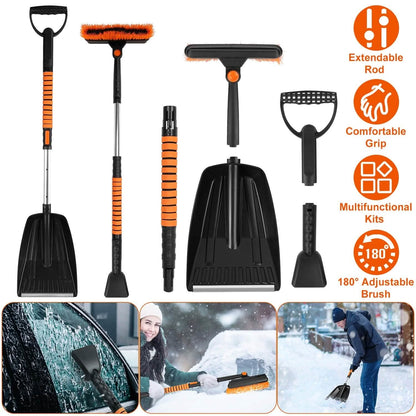 5-in-1 Detachable 180° Adjustable Ice Scraper Snow Shovel - A-1 Thread Vault