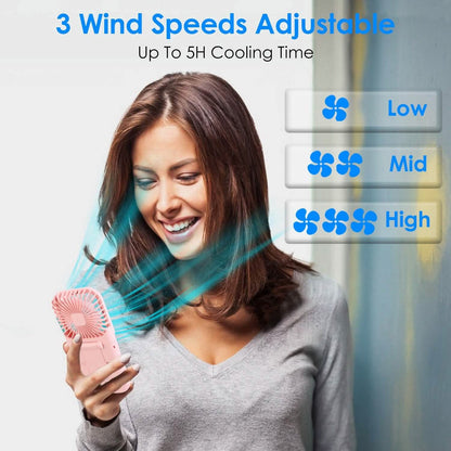 5-in-1 Folding Rechargeable Hands Free Mini Fan - A-1 Thread Vault