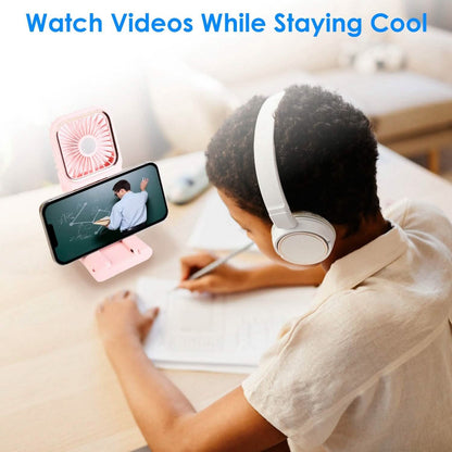 5-in-1 Folding Rechargeable Hands Free Mini Fan - A-1 Thread Vault