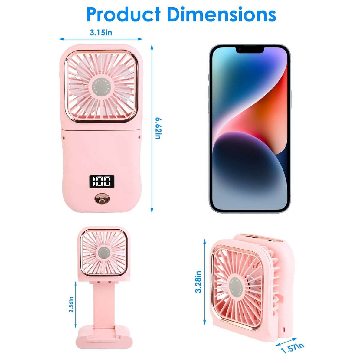 5-in-1 Folding Rechargeable Hands Free Mini Fan - A-1 Thread Vault