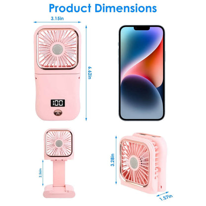 5-in-1 Folding Rechargeable Hands Free Mini Fan - A-1 Thread Vault