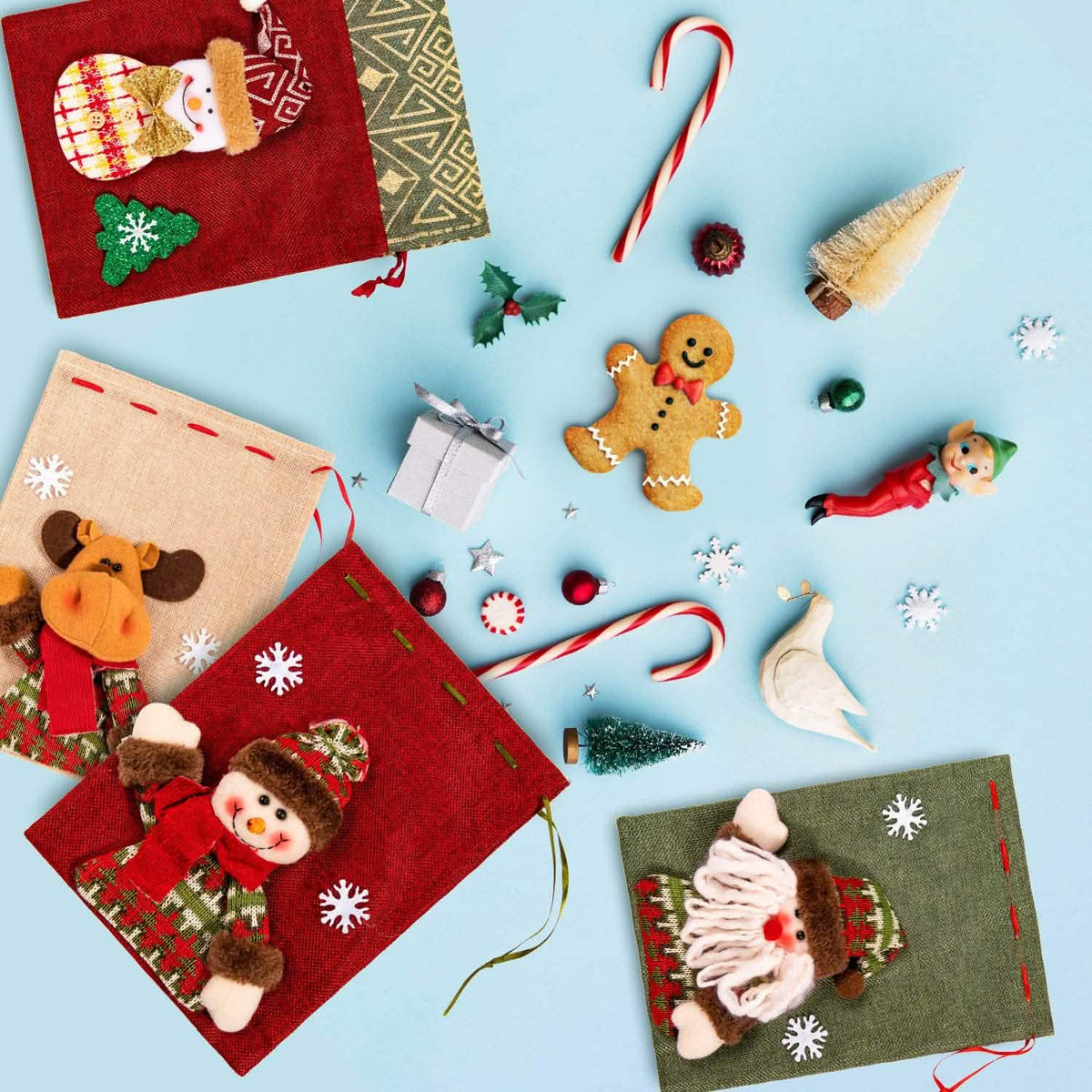 5-Pack: Drawstring Christmas Bags - A-1 Thread Vault