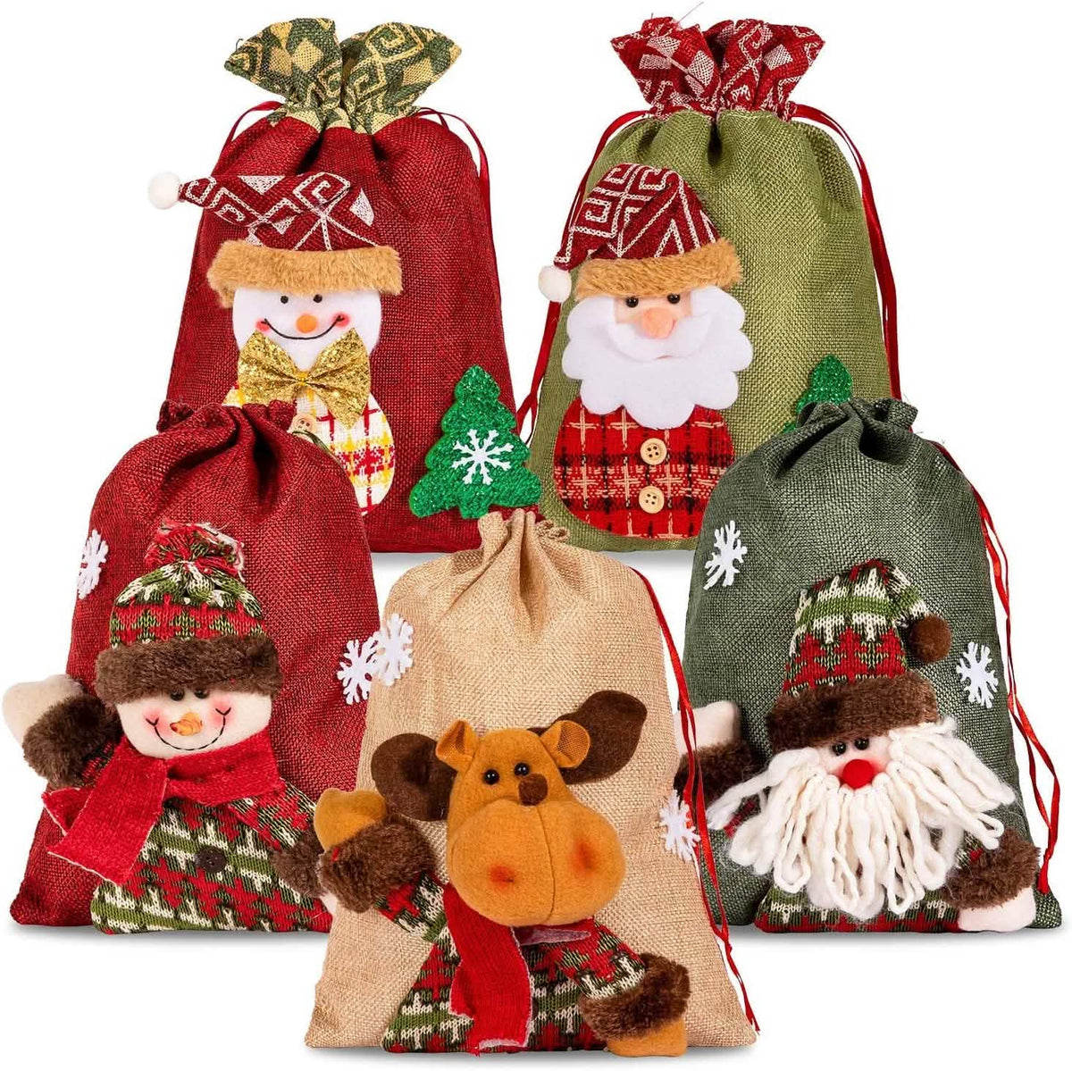 5-Pack: Drawstring Christmas Bags - A-1 Thread Vault