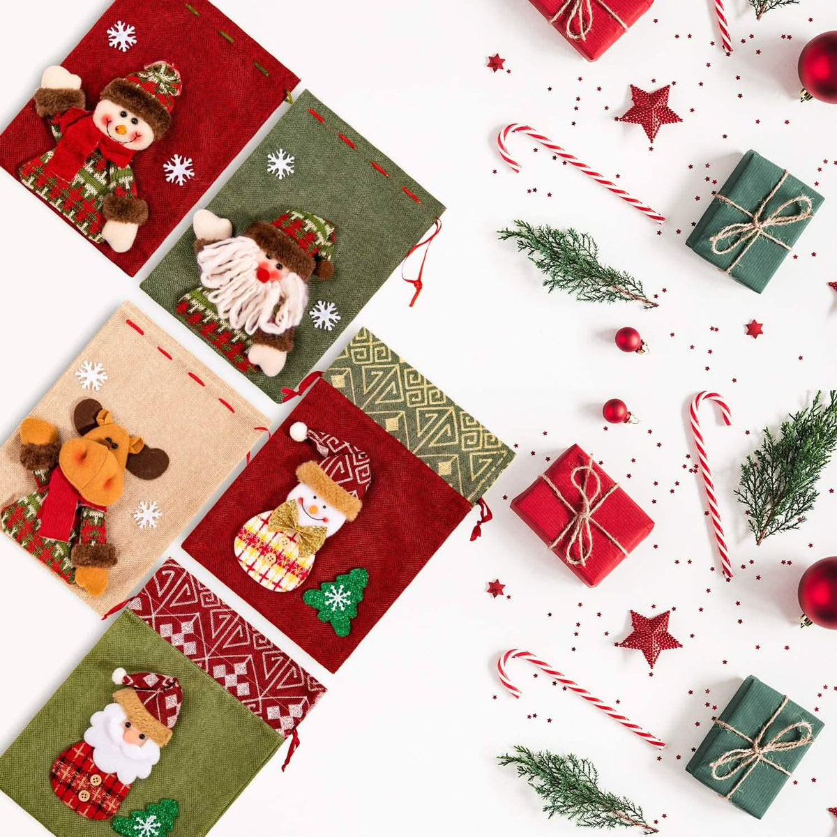 5-Pack: Drawstring Christmas Bags - A-1 Thread Vault