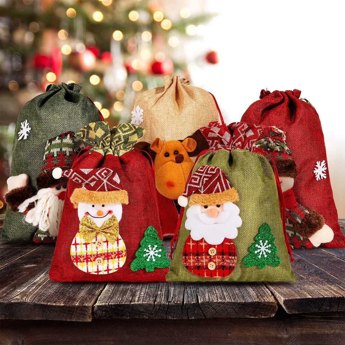 5-Pack: Drawstring Christmas Bags - A-1 Thread Vault