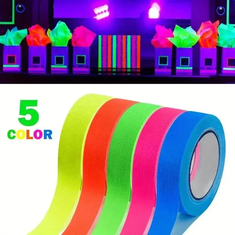 5-Pack: Fluorescent Light Tape for Party Decorations, Birthdays & Crafts - A-1 Thread Vault