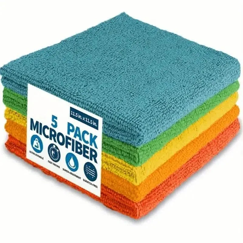 5-Pack: Household Cleaning Towel Set Non-Linting Cleaning Cloth - A-1 Thread Vault