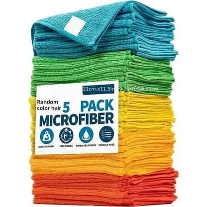 5-Pack: Household Cleaning Towel Set Non-Linting Cleaning Cloth - A-1 Thread Vault