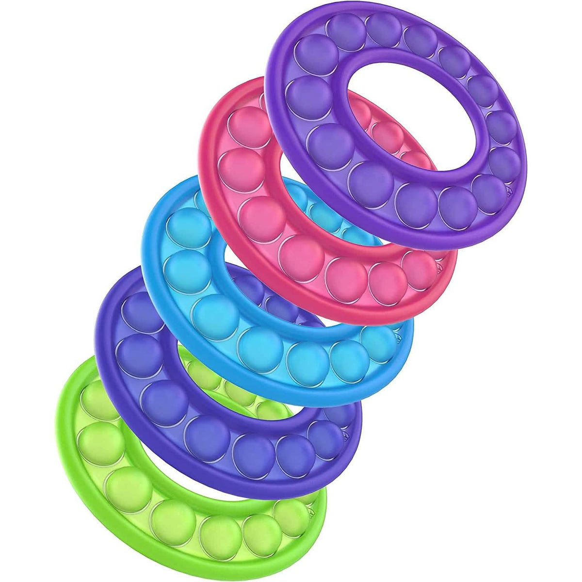 5-Pack: Pop It Fidget Toy Sensory Push Bubble Circle Pop Its - A-1 Thread Vault