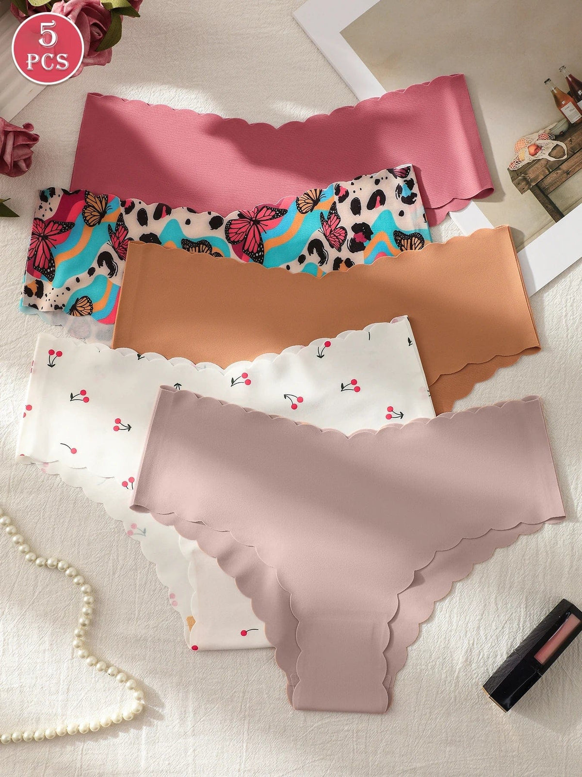 5 Pack Seamless Underwear for Women No Show Panties Invisibles Briefs Soft Stretch Bikini Underwears - A-1 Thread Vault