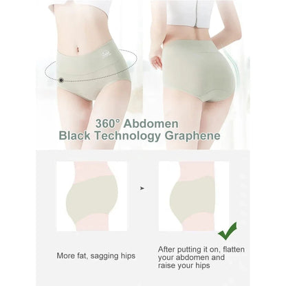 5 Pack Women's Cotton High Waisted Underwear - Tummy Control & Butt Lift, Graphene Antibacterial, Breathable Comfort, No Ride Up - A-1 Thread Vault