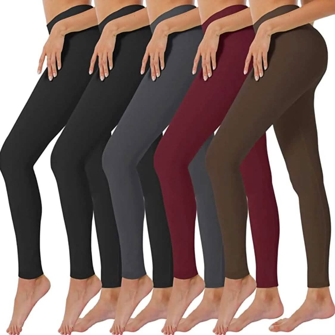 5-Pack: Women’s Fleece Lined High Waist Leggings - A-1 Thread Vault