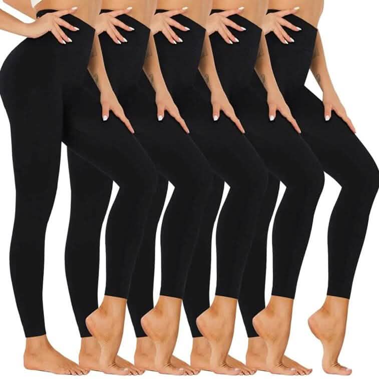 5-Pack: Women’s Fleece Lined High Waist Leggings - A-1 Thread Vault