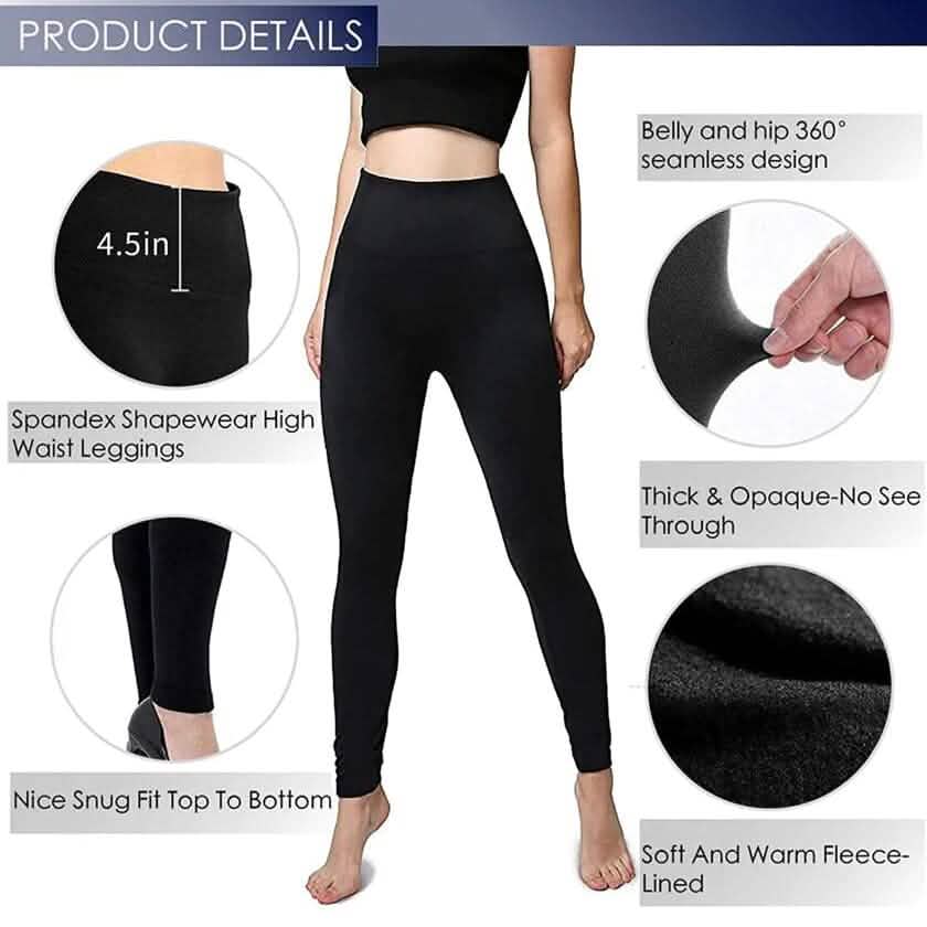 5-Pack: Women’s Fleece Lined High Waist Leggings - A-1 Thread Vault