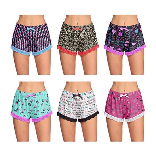 5-Pack: Women's Soft Comfy Printed Lounge Sleep Pajama Short - A-1 Thread Vault
