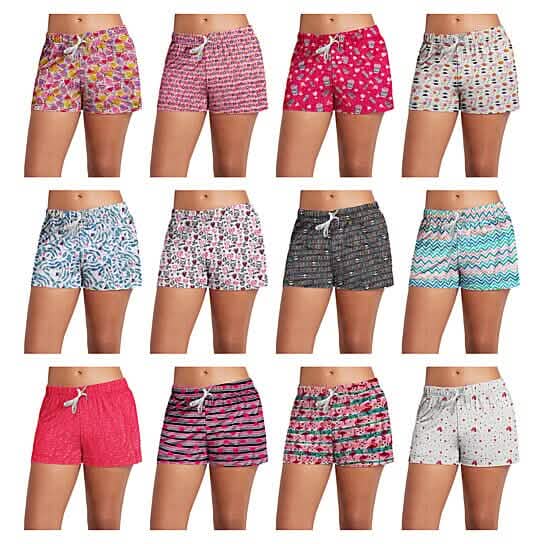 5-Pack: Women's Soft Comfy Printed Lounge Sleep Pajama Short - A-1 Thread Vault