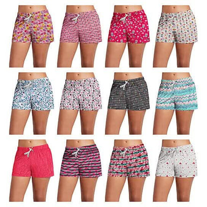 5-Pack: Women's Soft Comfy Printed Lounge Sleep Pajama Short - A-1 Thread Vault