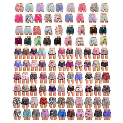 5-Pack: Women's Soft Comfy Printed Lounge Sleep Pajama Short - A-1 Thread Vault