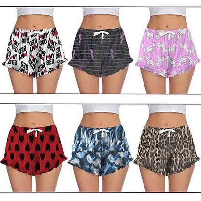 5-Pack: Women's Soft Comfy Printed Lounge Sleep Pajama Short - A-1 Thread Vault